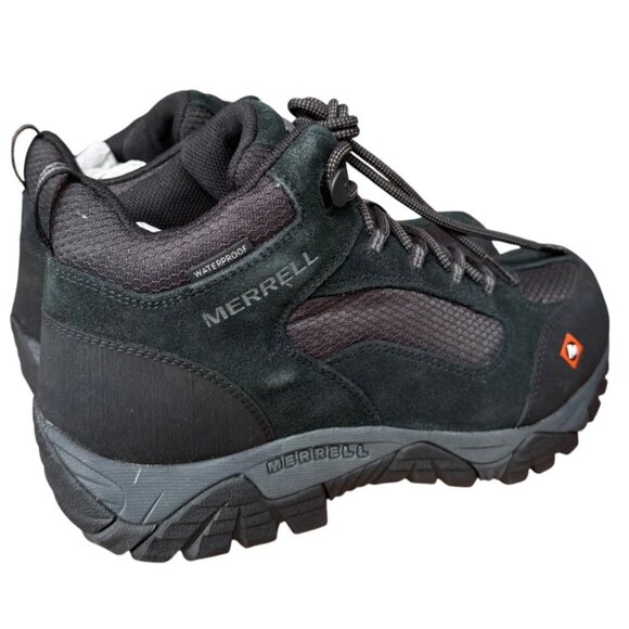 NEW Merrell Mens Size 7.5 Moab Onset Mid Waterproof Composite Toe Work Boot Blac - Picture 7 of 12